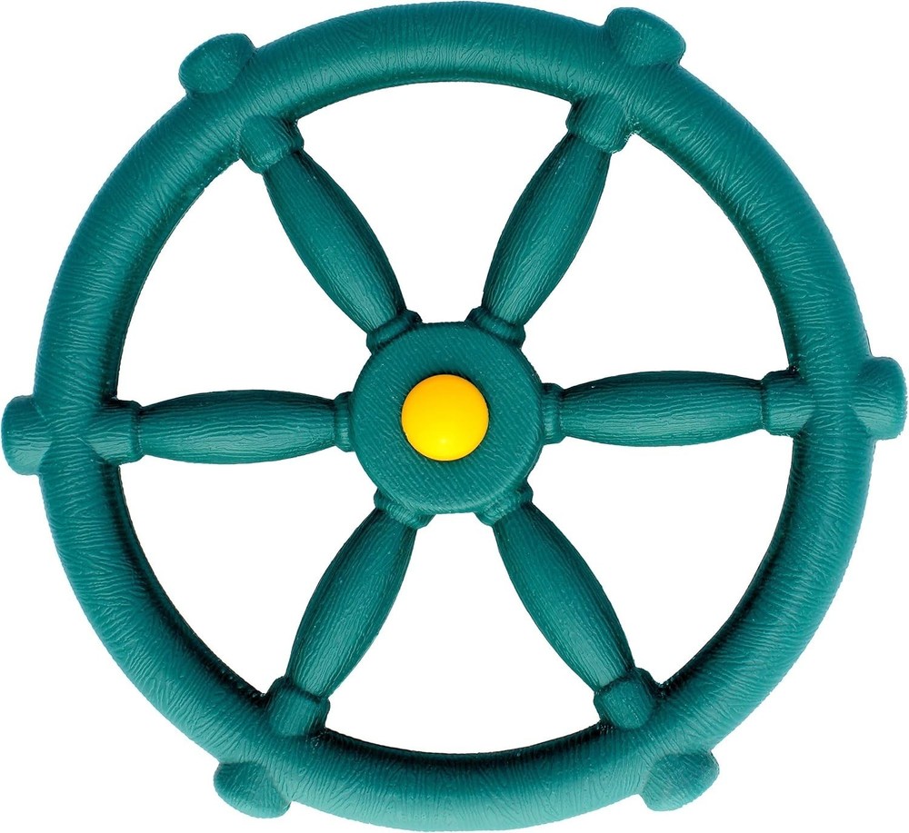 Durable 12-Inch Green Pirate Ship Wheel for Kids Outdoor Playsets & Swingsets