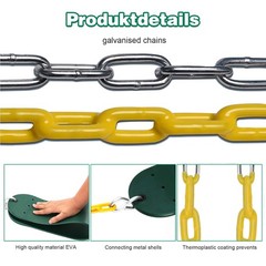 2Pcs Heavy-Duty Outdoor U-Swing Seats w/ Adjustable Chains, 660lb Capacity