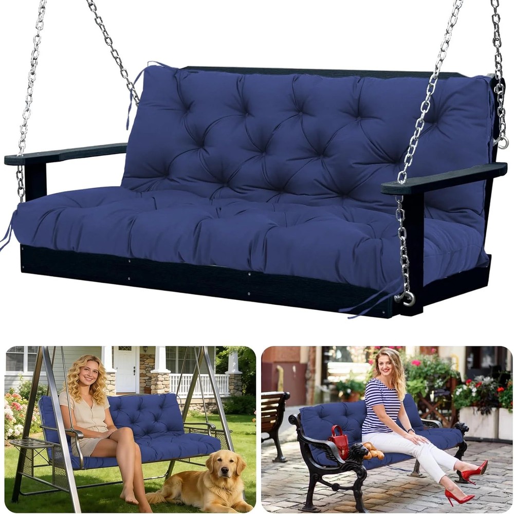 Swing Cushions 3 Seater Replacement Waterproof Outdoor Porch Swing Cushion with
