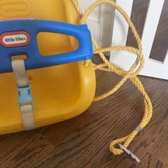 Little Tikes Vintage 1983 Toddler Swing Seat Yellow & Blue with Safety Belt