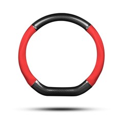 Ergocar D-Shape Steering Wheel Cover Black-Red