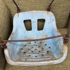 Vintage Early 1900’s Blue Metal Gametime Swing Seat w/ Original Hooks.