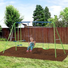 Children’s Playground Set Adjustable Ropes with Metal Frame for Stability