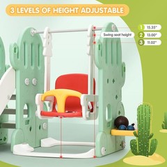 7 in-1 Indoor Outdoor Slide Freestanding Toddler Slide Climber Playset for Kids