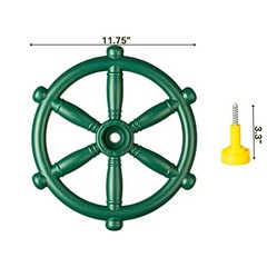 Green and Yellow Outdoor Playground Captain Pirate Ship Wheel, Plastic