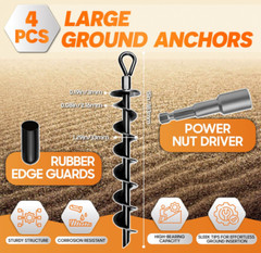 4 Pack Ground Anchors Nut Drill Bit, Ground Anchors Trampoline Swing Set Anchors