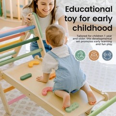 Tiny Land Pikler Triangle Set 7 in 1 Foldable Montessori
