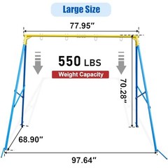 Swing Stand A Frame for 2 Swings,550lbs Metal Saucer Tree Swing Frame Blyw