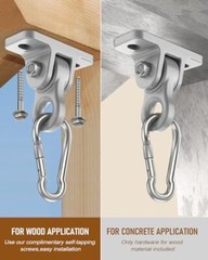 4 Pack Heavy Duty Porch Swing Hangers Kit for Wooden Playground Porch Patio