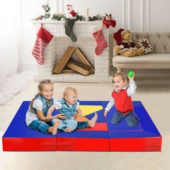 8 Pieces 4-in-1 Crawl Climb Foam Shapes Toddler Kids Playset Indoor Active Toy