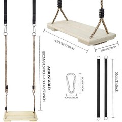Wooden Swing Seat Kids Adults Backyard Stress Relief Gift Durable Tree Hanging