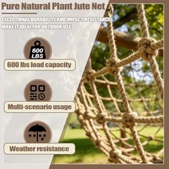 Jute Hemp Rope Net Heavy Duty Climbing Net for Kids Outdoor Balcony 3×9 FT