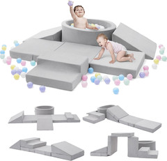 Foam Climbing Blocks with Ball Pit & Stairs for Toddlers Aged 1-3 -Soft Playset