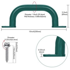 10” Green Playground Handles Safety Grab Bar Indoor & Outdoor 2pcs