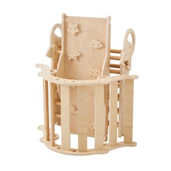 Uimoso 9-in-1 Wooden Toddler Climbing Set with Cars and Triangle Design