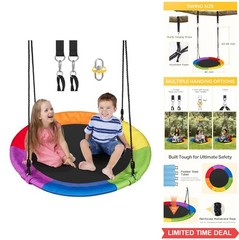 40 Inch Saucer Swing 700LBS Heavy Duty Round Tree Swing 360 Degree Spin Disc