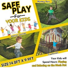 Climbing Net for Kids – 14.8FT x 9.9FT Double Layers Heavy Duty Playground