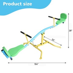 kids Playground Seesaw Steel Outdoor 360° Rotating Seesaw for Indoor/Outdoor