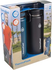 ThermoFlask 24 oz Stainless Steel Insulated Water Bottles 2-Pack, Leakproof, …