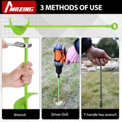 MAZING Ground Anchor Kit 18 Inch Long, 4PC Heavy Duty Spiral Blade Earth Anchors