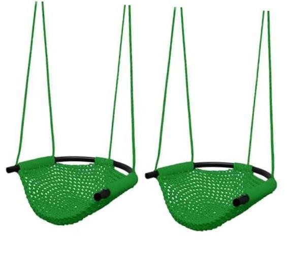 Kids Swing Seat, Heavy Duty Rope Play Secure Children Swing Set, 2 Pack Green