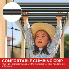 16.5 Inch Monkey Bars Kit Monkey Bar Ladder Rungs (Black, 12 Pcs) | Indoor Outdo