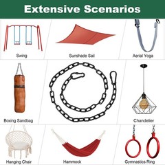 20inch Heavy-Duty Swing Chain Kit with Automatic Locking Buckles, Galvanized …