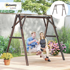 660 Lbs Porch Swing Frame, Heavy Duty A-Frame Wooden Swing Stand for DIY Paintin
