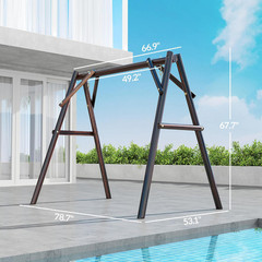 660 Lbs Porch Swing Frame, Heavy Duty A-Frame Wooden Swing Stand for DIY Paintin