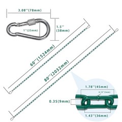 2 Swing Chains Heavy Duty (83″) Fully Plastic Coated with 4 Free Quick Links …