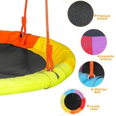 Pre-Owned Saucer Swing with Stand Kids Outdoor Heavy-Duty Metal Frame Backyard