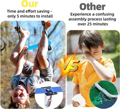 Ninja Warrior Obstacle Course for Kids – 2*56FT Slackline Kit with 8 Obstacles |