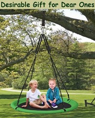 40 Inch Saucer Tree Swing Set for Kids & Adults, Adjustable Swing Sets for Ba…