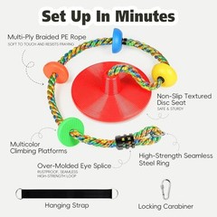Rope Swing for Tree Disc Swings Tree Swing for Kids Single Disc Red Disc Swing