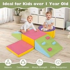 6-Piece Foam Climbing Blocks Lightweight Soft Climbing Indoor Set Gift for