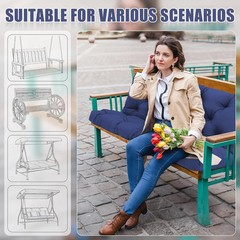 Swing Cushions 3 Seater Replacement Waterproof Outdoor Porch Swing Cushion with