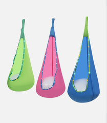 LED Kids Swing Seat with Inflatable Pillow & Adjustable Straps – Pink