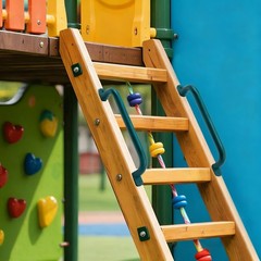 17 Inch Green Playground Handles Indoor Kids Monkey Bar Ladders 6Pcs
