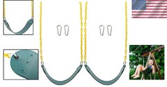 Child-Friendly 2-Pack Heavy-Duty Swing Seats with 66″ Chains – 250lb Support