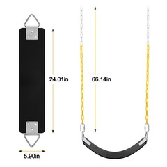 66″ AGPTEK Swing Seat for Kids Adult Heavy Duty Replacement Kit with Chain Hooks