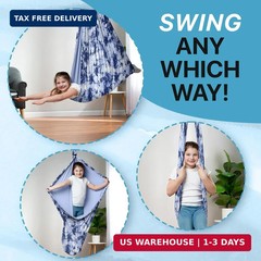 Indoor Sensory Swing for Kids or Outdoor – Holds 300lbs, Double-Layer, & 360° Sw