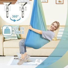 Sensory Swing, Indoor & Outdoor Sensory Swing for Kids & Adults, Double Yellow