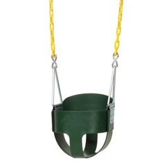 Heavy-Duty High Back Toddler Swing Seat with Coated Chains | Fully Assembled Gre