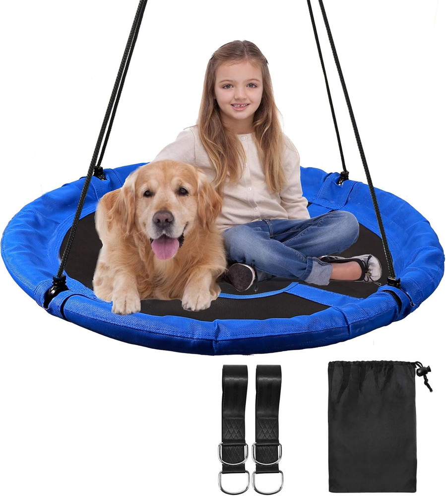 43″ Flying Saucer Swing for Kids Outdoor, Large round Tire Swings for Trees and