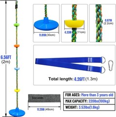 Outdoor Kids Swing Set – Includes Tree Strap & Easy Installation for Safety