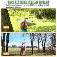 Zip Lines for Kids and Adults Outdoor Up to 500 Lbs, 304 Stainless Steel 100F…