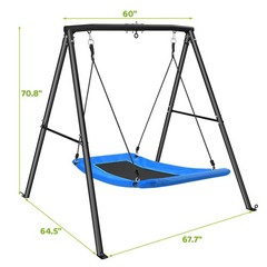 Trekassy 440lbs Heavy Duty A-Frame Metal Swing Set with 60″ Large Platform Swing