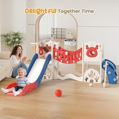 11 in1 Toddler Slide Climbing Tunnel Indoor Outdoor Playground with Golf Drawing