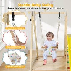 4-in-1 Indoor Jungle Gym w/Baby Swing, Climber, Ladder and Resting Platform