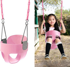 59 High Back Full Bucket Toddler Swing Seat with Heavy Duty Plastic Coated Chain